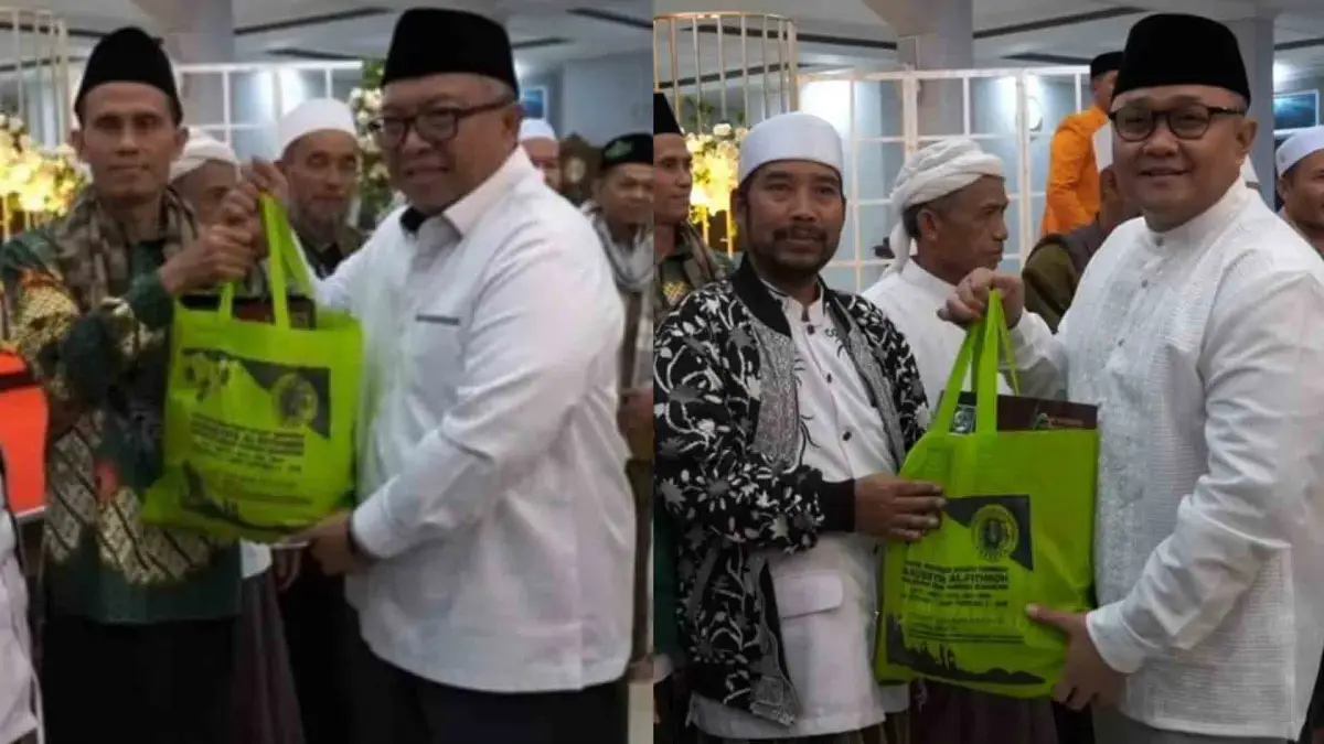 Bupati dan Ketua DPRD Sukabumi Berbagi Bersama Kyai dan Guru Ngaji di Ponpes Darussyifa Yaspida, Jumat, 14 April 2023.