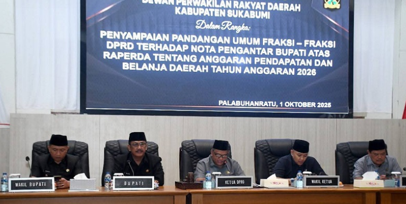 DPRD Sukabumi Gelar Paripurna Awal, Fraksi Sampaikan Pandangan Umum RAPBD 2026