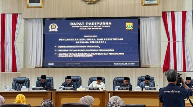 DPRD dan Pemkab Sukabumi Sepakati Dua Raperda Strategis dalam Rapat Paripurna