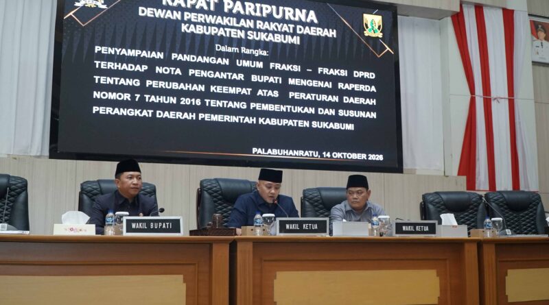 Tujuh Fraksi DPRD Sukabumi Soroti Perubahan Susunan Perangkat Daerah